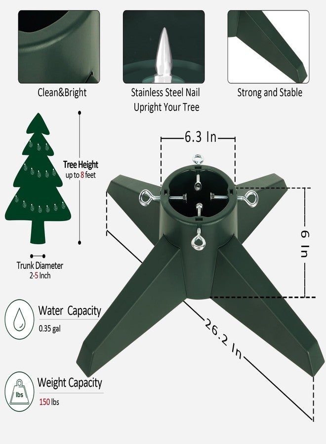 Blissun Christmas Tree Stand, Xmas Tree Base Stand, Christmas Tree Holder for Real Trees, Fits up to 8FT Real and Artificial Trees, Green - Image 2
